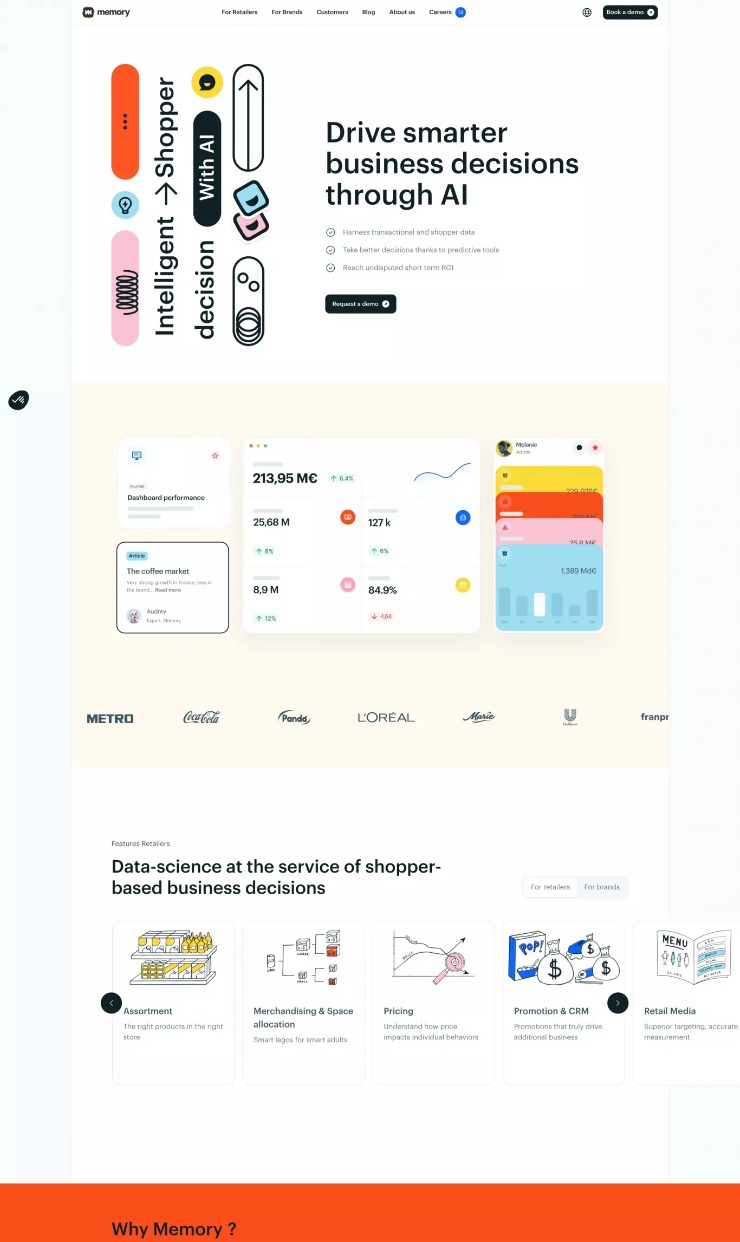 Memory — website design on Landdding