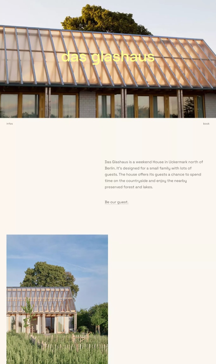Das Glashaus — website design on Landdding