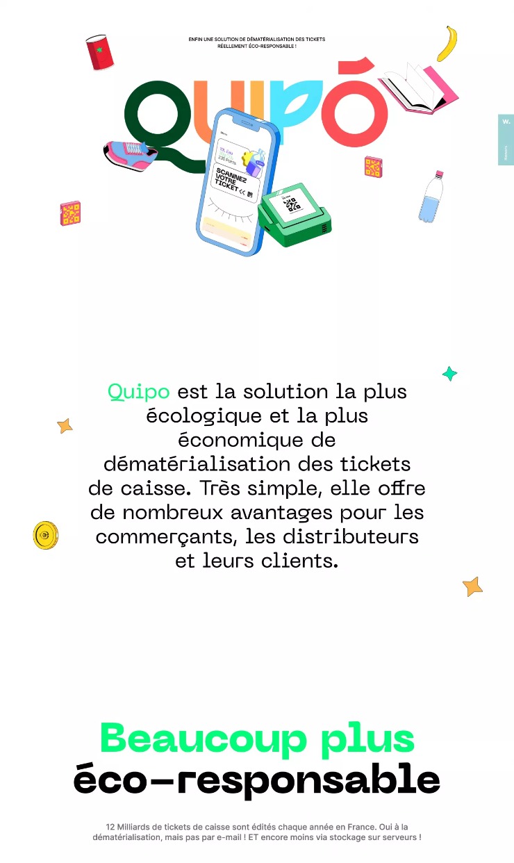Quipo — website design on Landdding