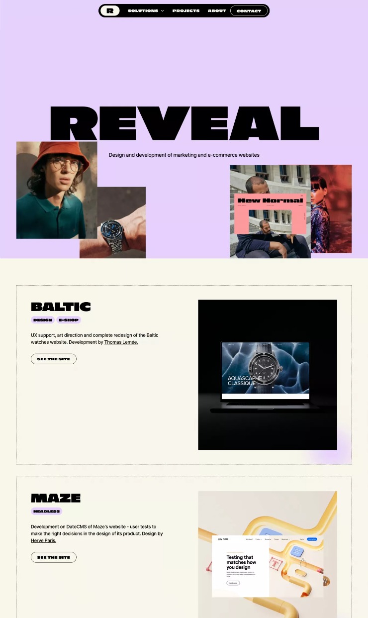 Reveal — website design on Landdding