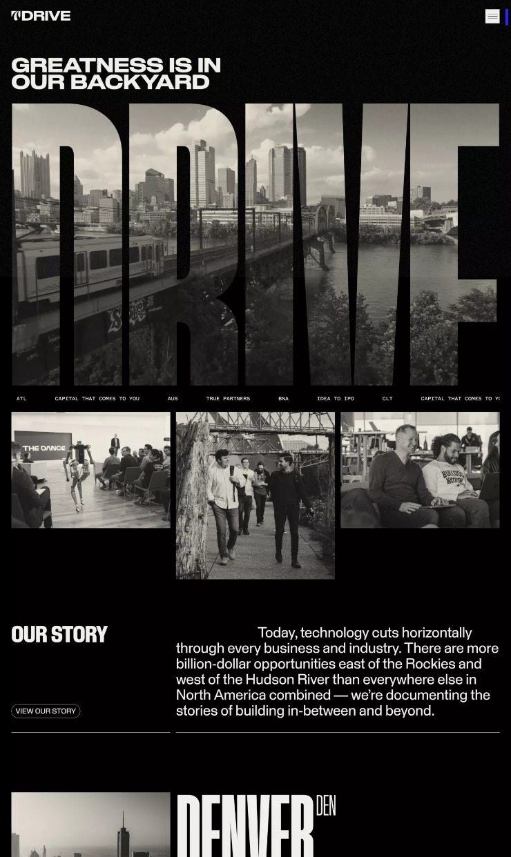 Drive — website design on Landdding