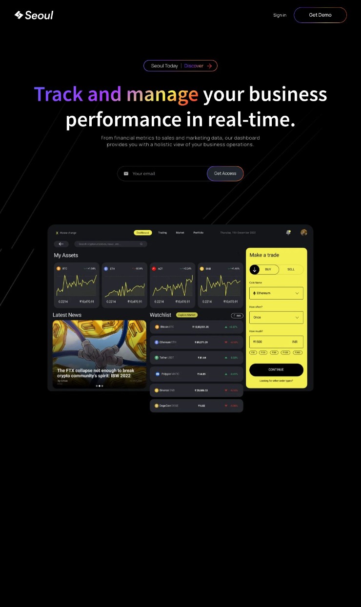Seoul Webflow Template for Saas — website design on Landdding