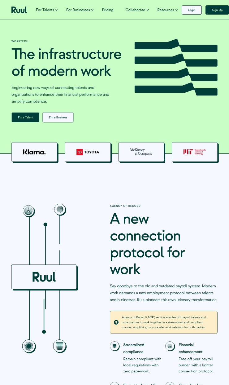 Ruul — website design on Landdding