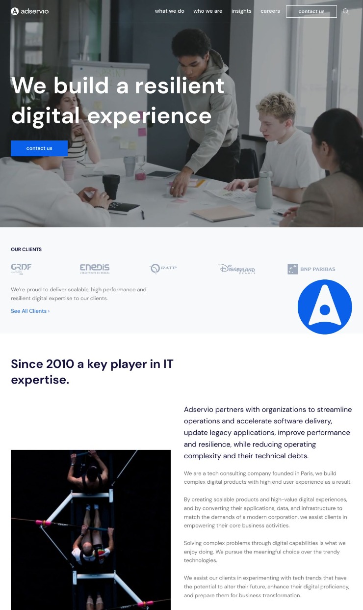 Adservio — website design on Landdding