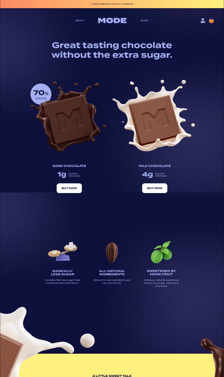 Moda Chocolate — website design on Landdding