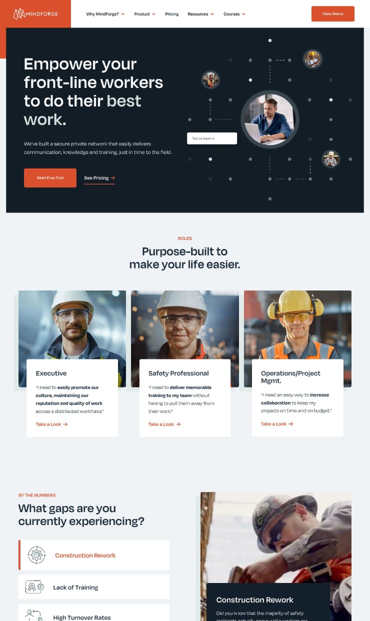 MindForge — website design on Landdding