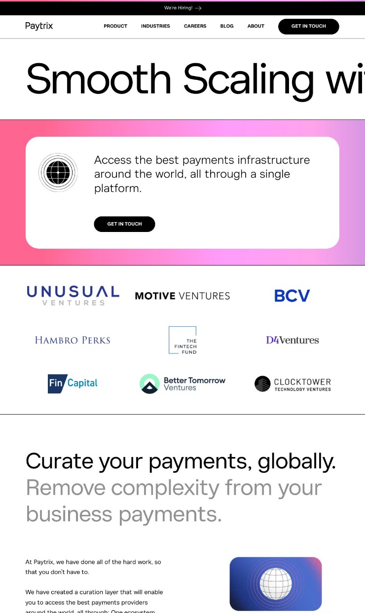 Paytrix — website design on Landdding