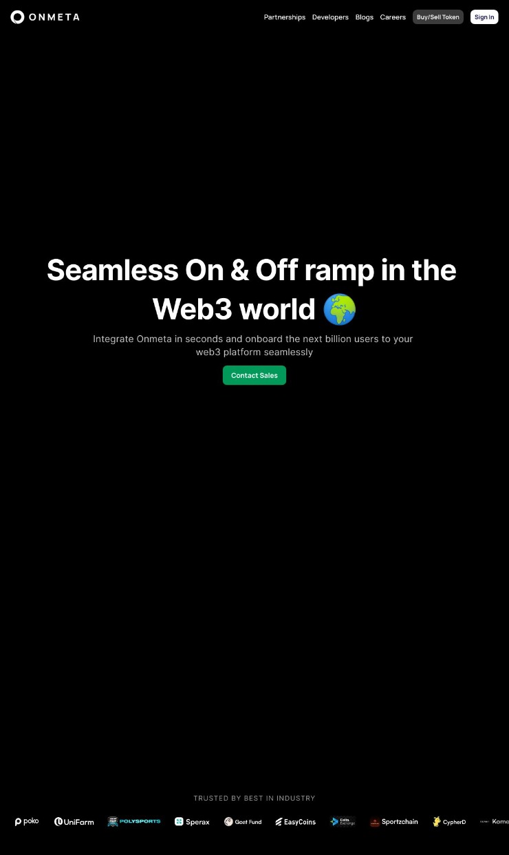 ON/OFF Ramps for Web 3.0  — website design on Landdding