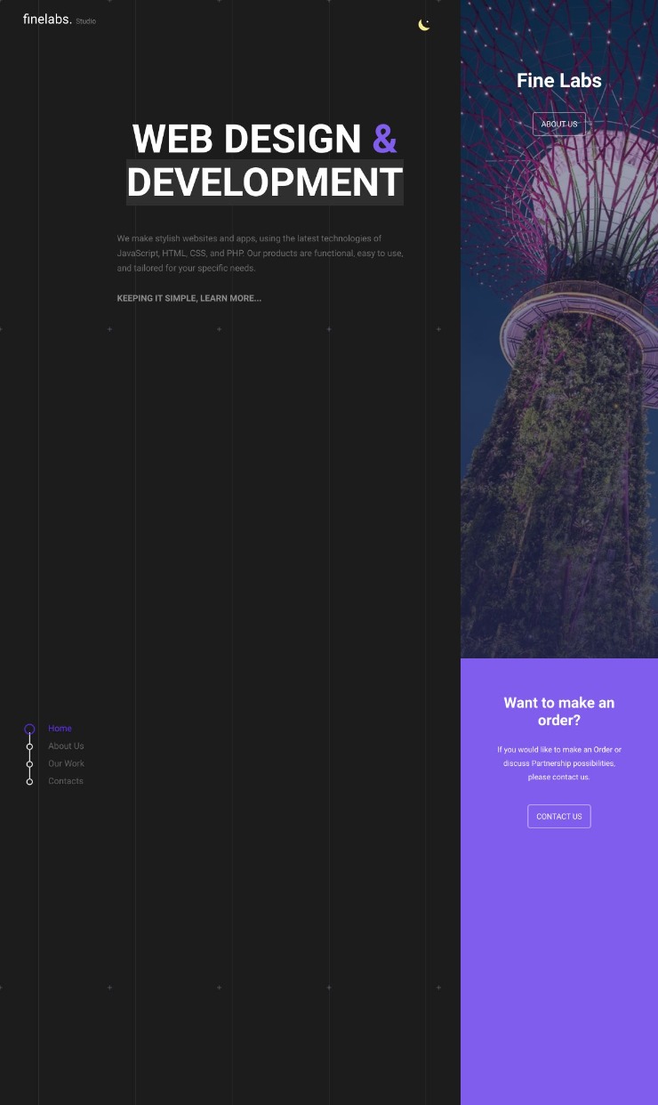 Finelabs — website design on Landdding