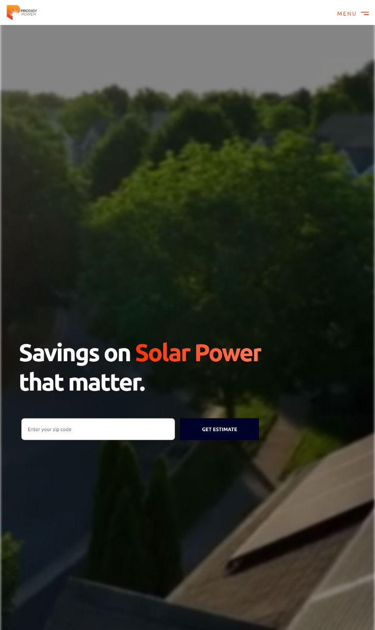 Prodigy Power — website design on Landdding