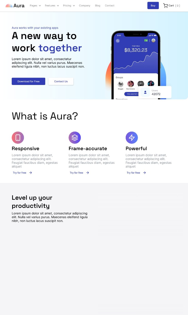Webflow SaaS web template — website design on Landdding