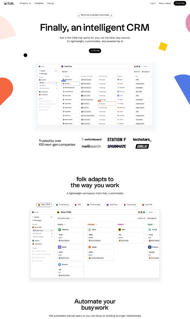 Folk App — website design on Landdding