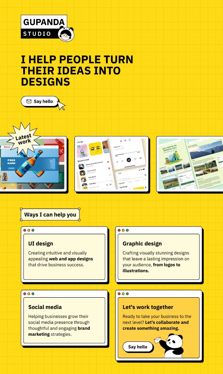 GuPanda Studio — website design on Landdding