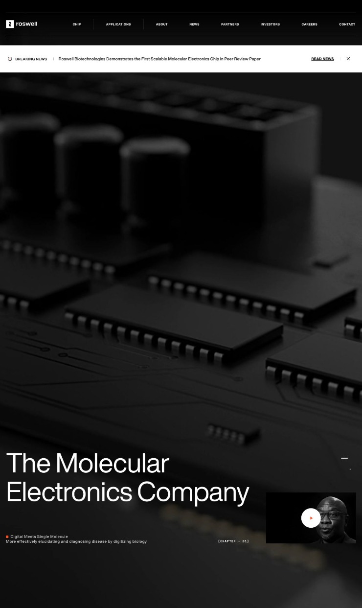 Roswell — website design on Landdding