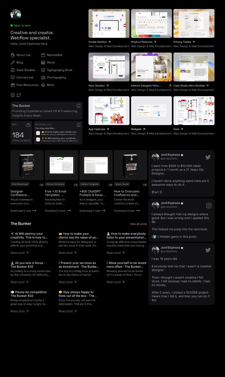 Designer Portfolio — website design on Landdding