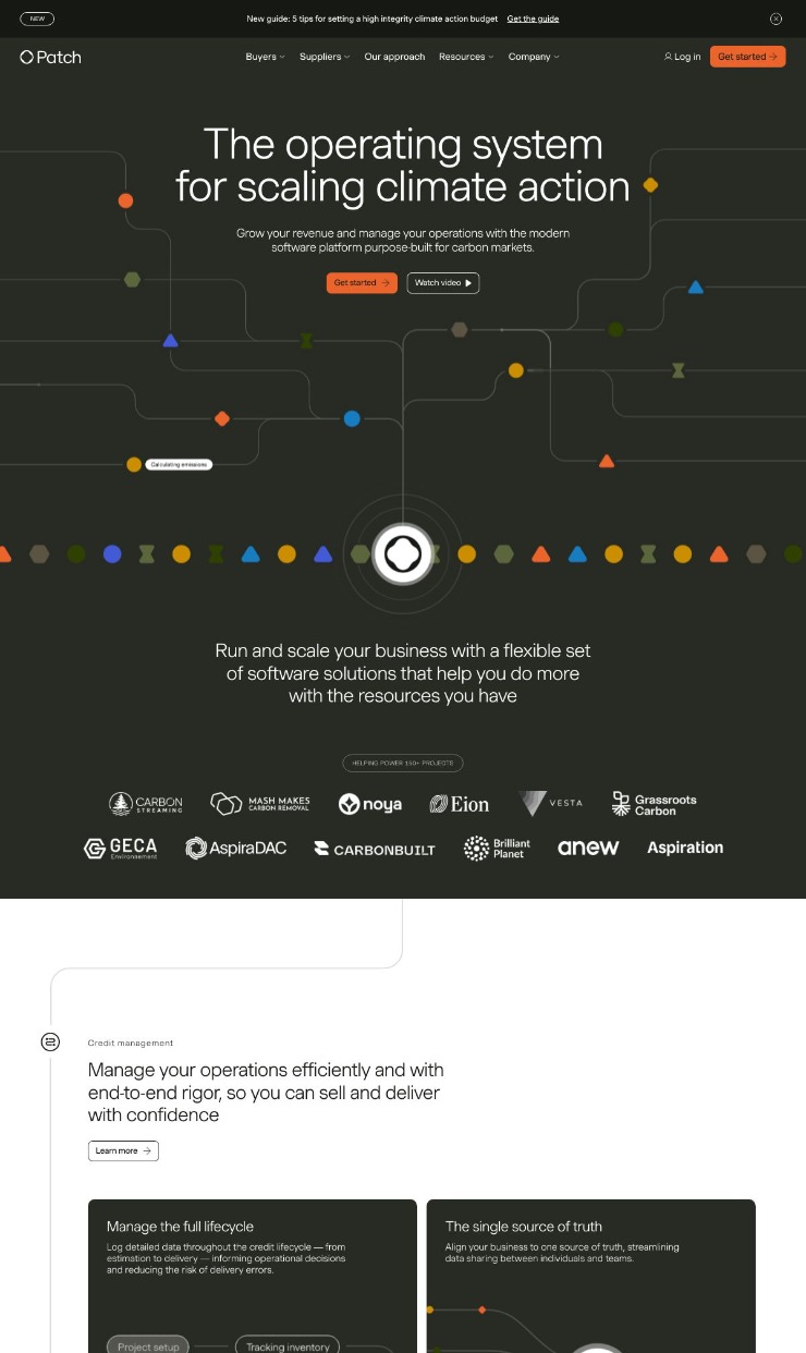 CarbonOS — website design on Landdding