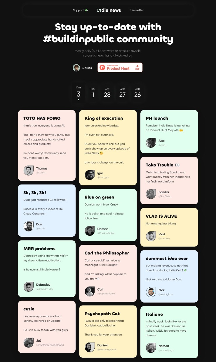 Indienews — website design on Landdding