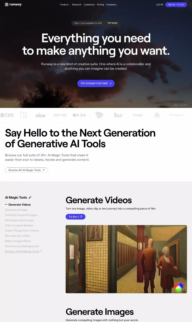 Runway — website design on Landdding