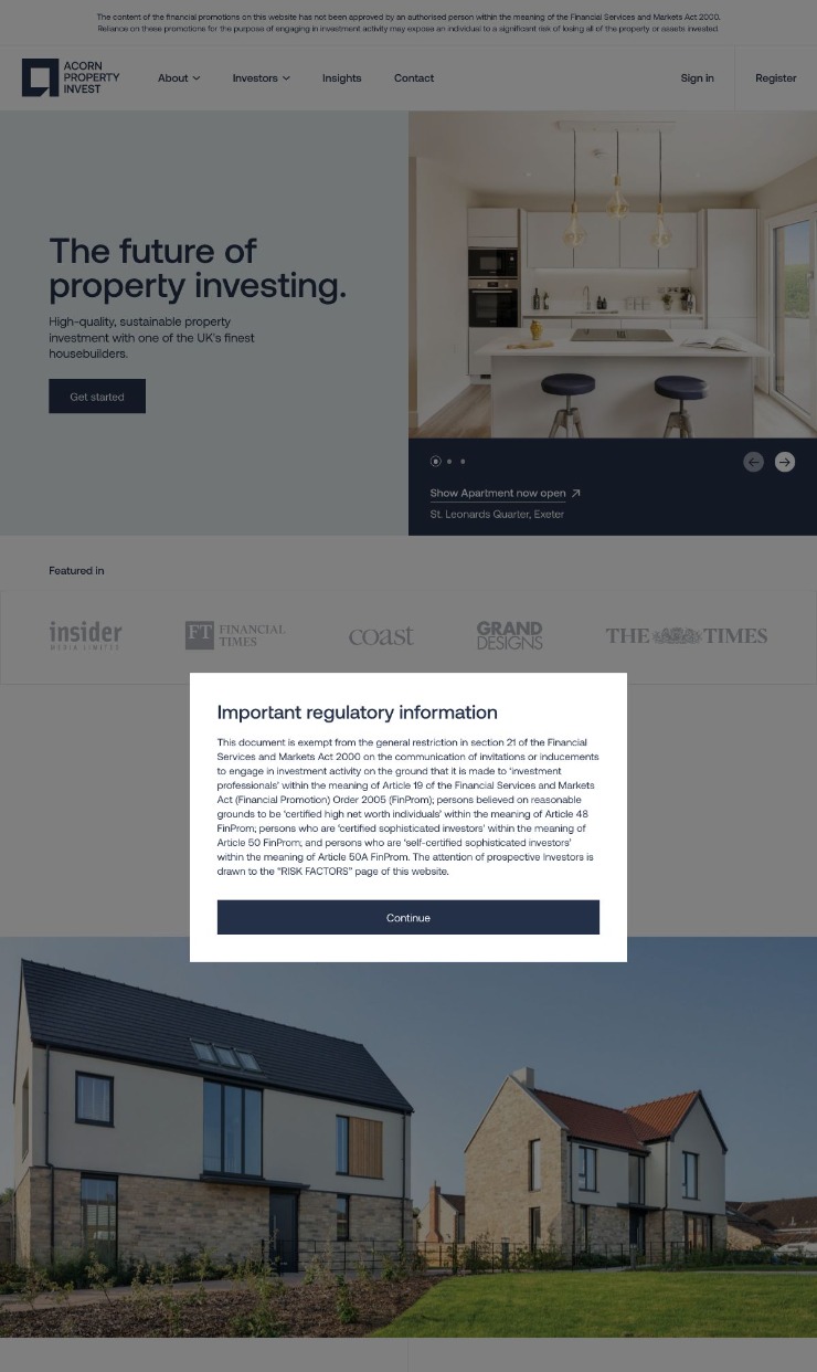 Acorn Property Invest — website design on Landdding