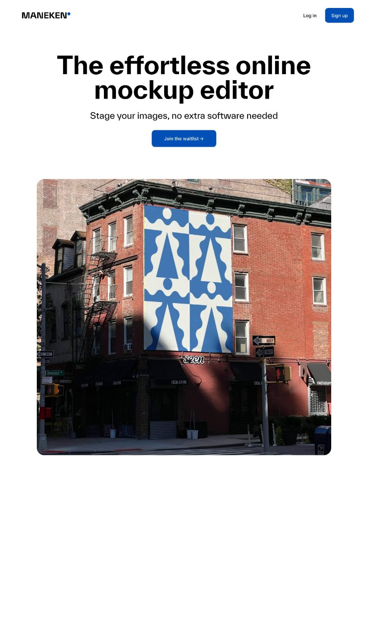 Maneken  — website design on Landdding
