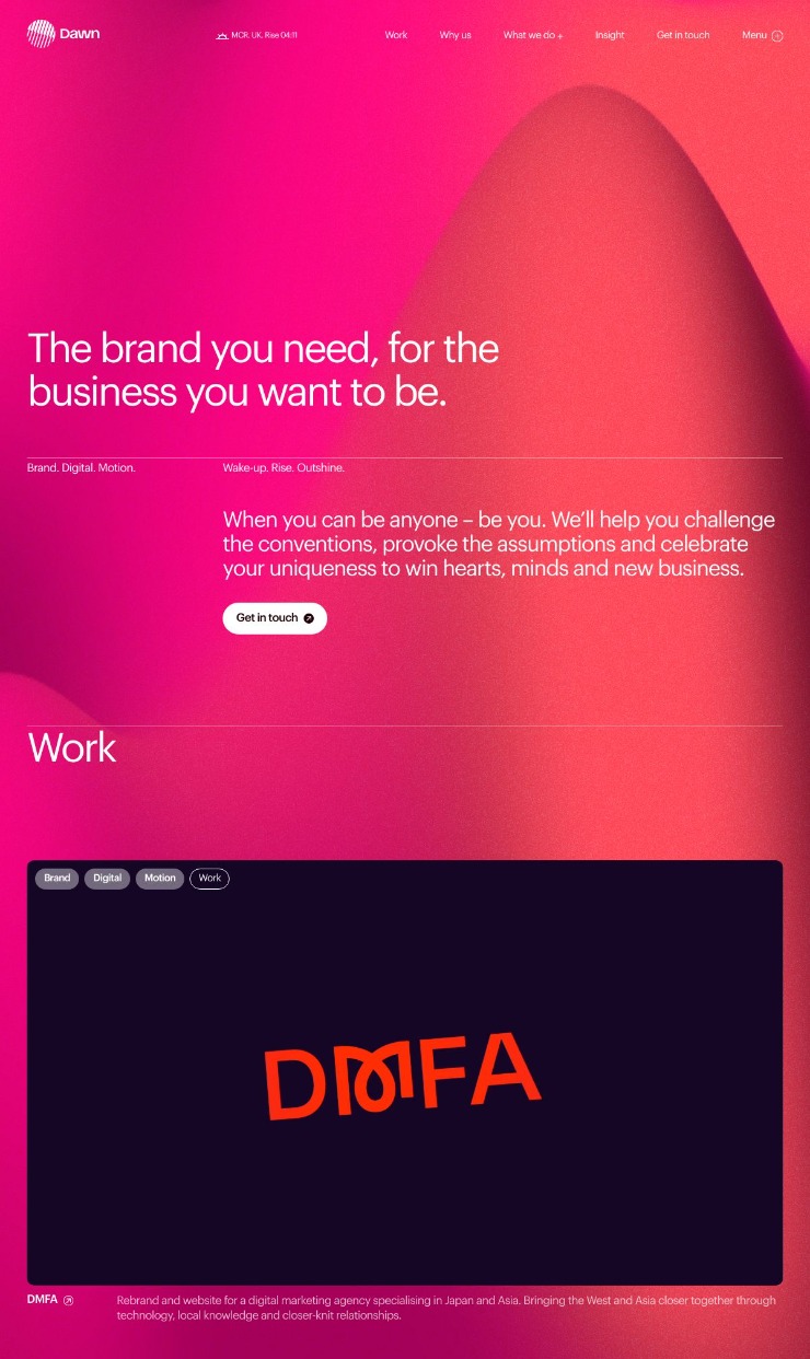 Dawn Creative — website design on Landdding