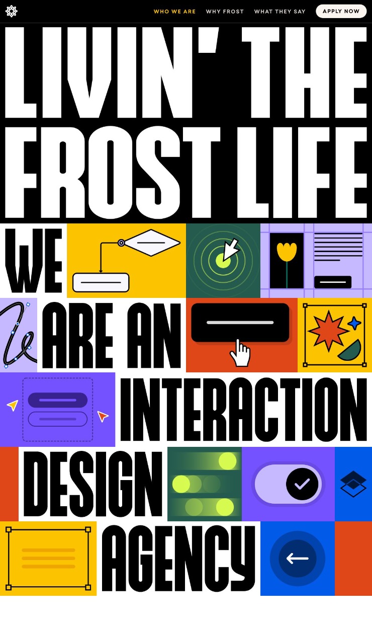 Life at Frost — website design on Landdding