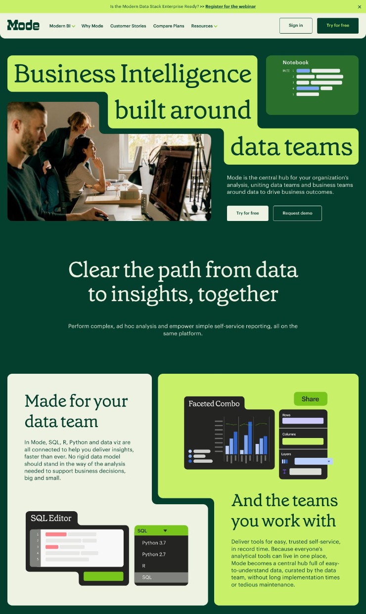 Mode — website design on Landdding