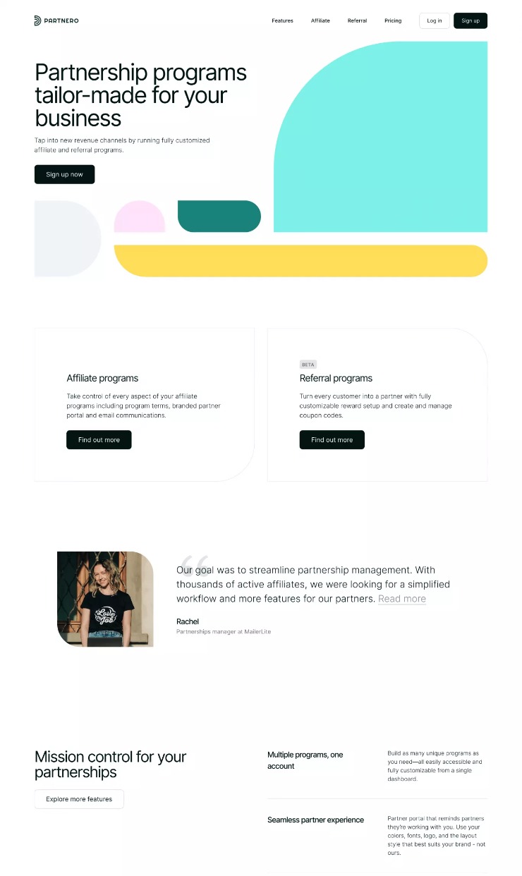 Partnero — website design on Landdding