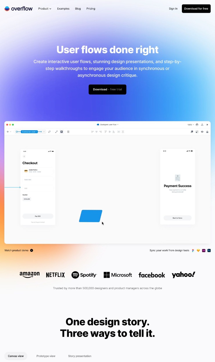 Overflow — website design on Landdding