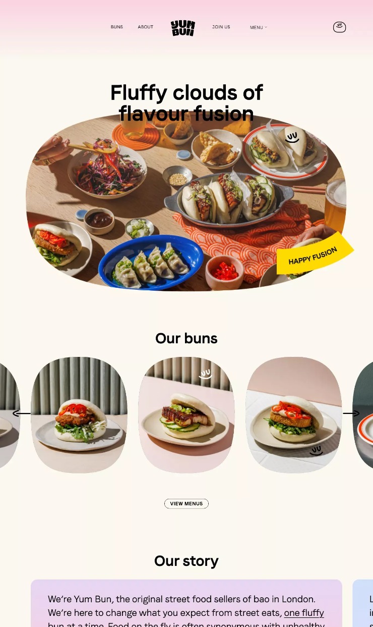 Yum Bun — website design on Landdding
