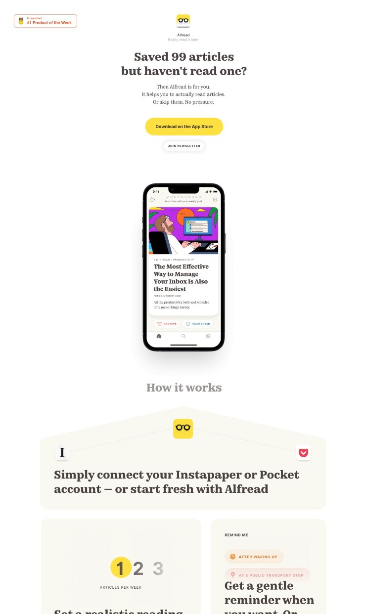 Alfread — website design on Landdding