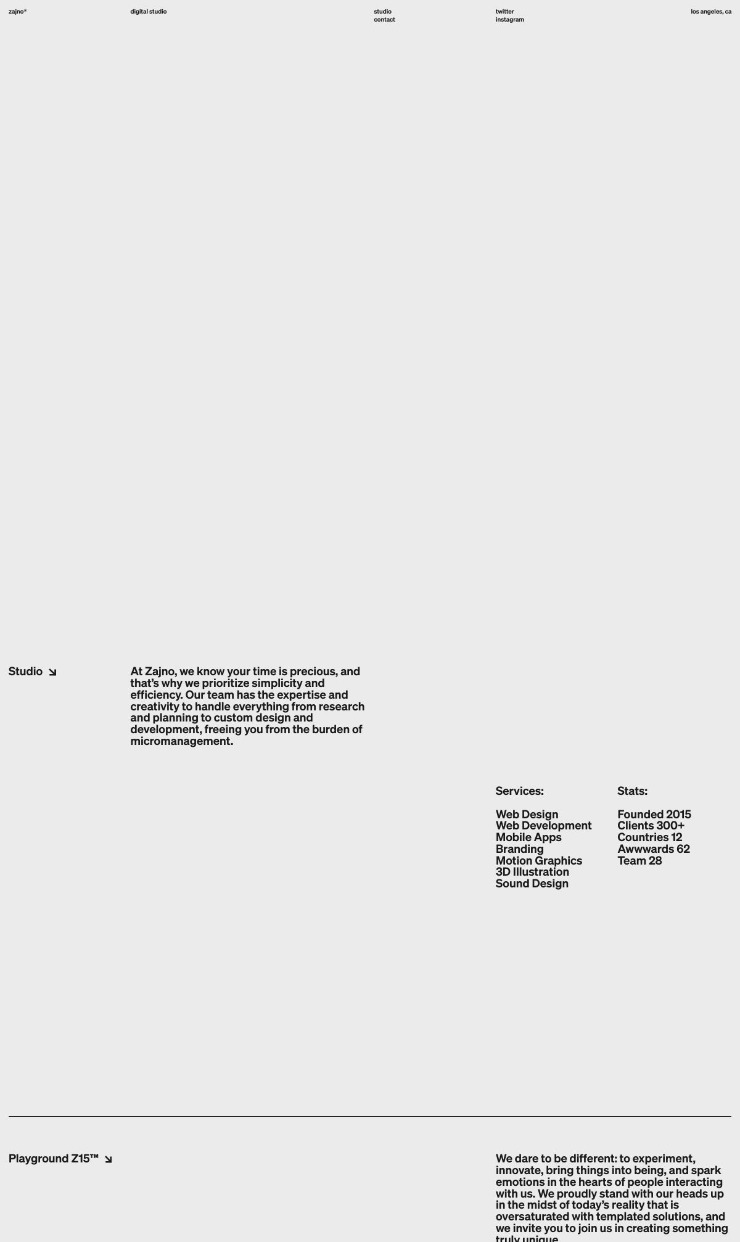 Zajno — website design on Landdding