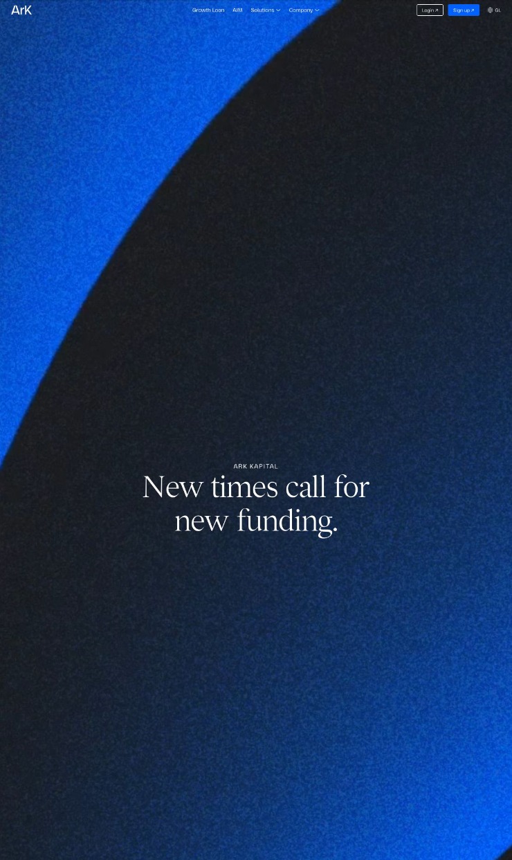 ARK KAPITAL — website design on Landdding