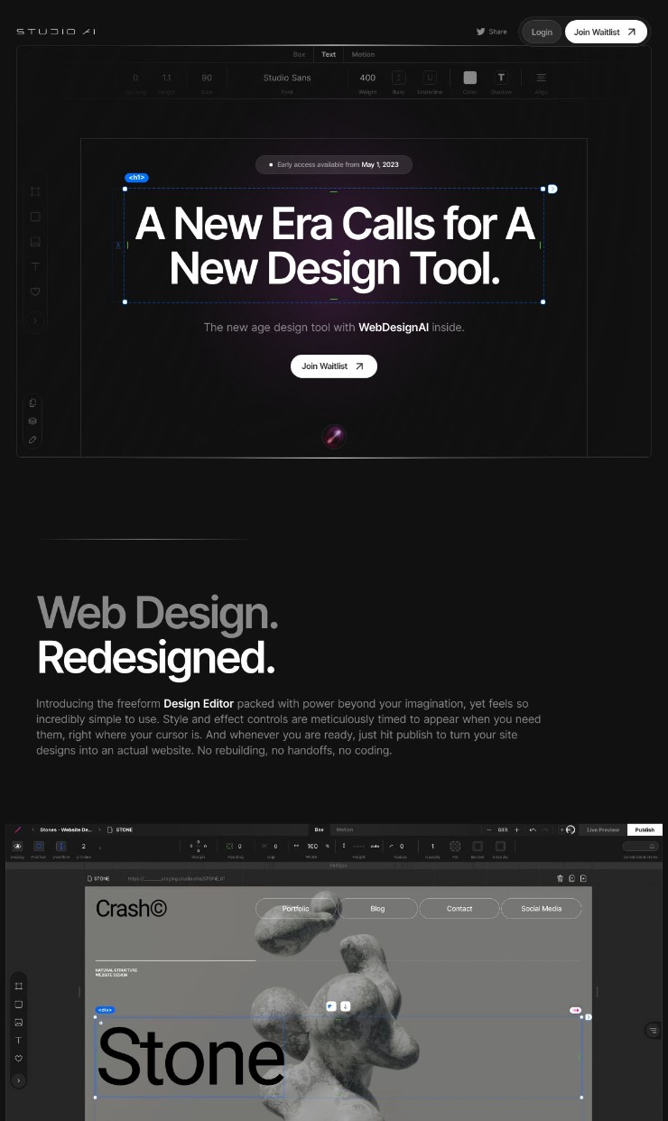 STUDIO AI — website design on Landdding