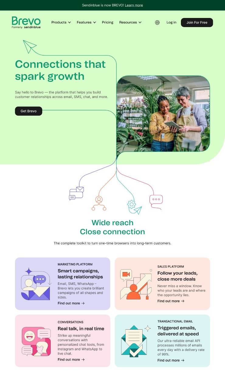 Brevo — website design on Landdding