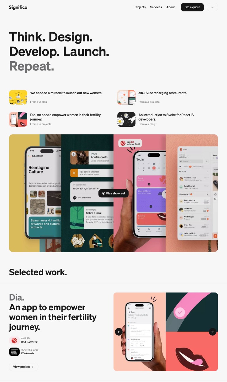 Significa — website design on Landdding