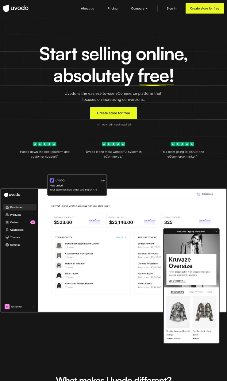 Uvodo — website design on Landdding