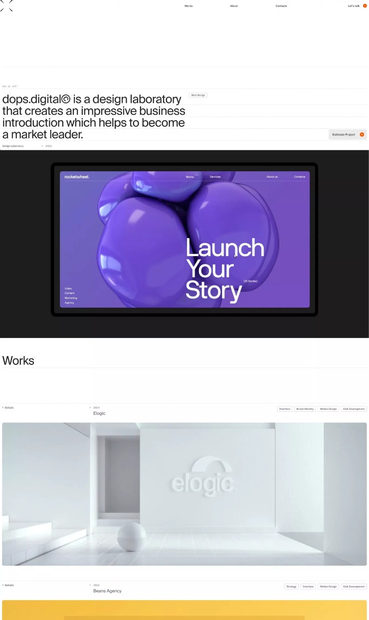 Dops Digital — website design on Landdding
