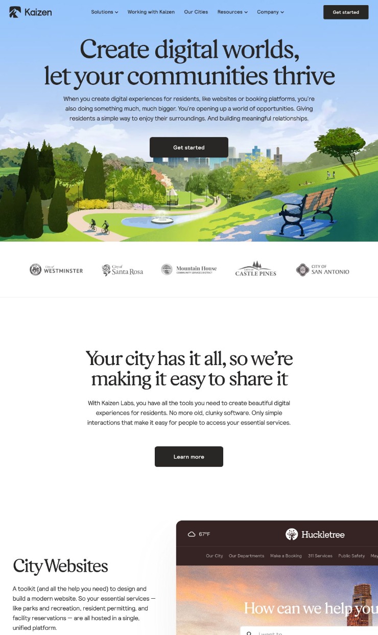 Kaizen — website design on Landdding