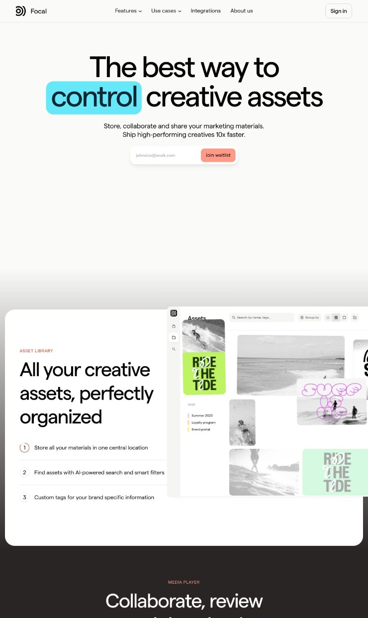 Focal — website design on Landdding
