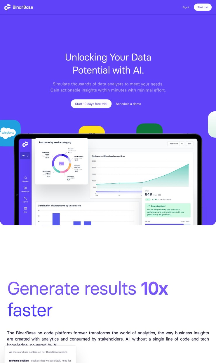 BinarBase — website design on Landdding