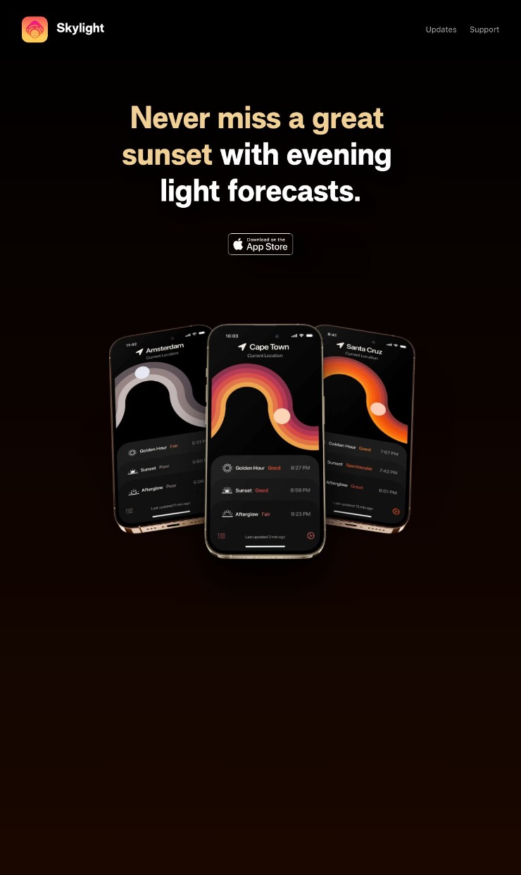 Skylight — website design on Landdding