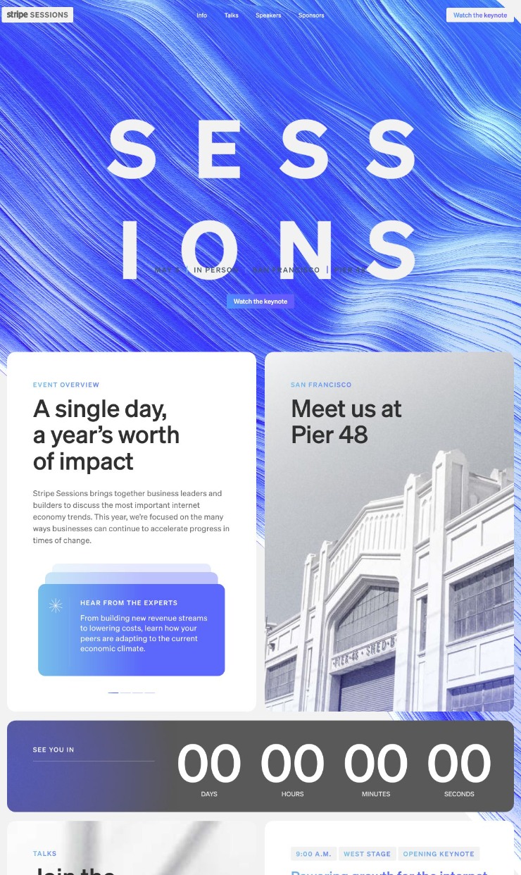 Stripe — website design on Landdding