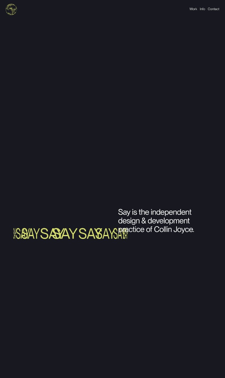 Say Studio — website design on Landdding