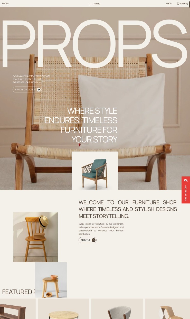 PROPS — website design on Landdding