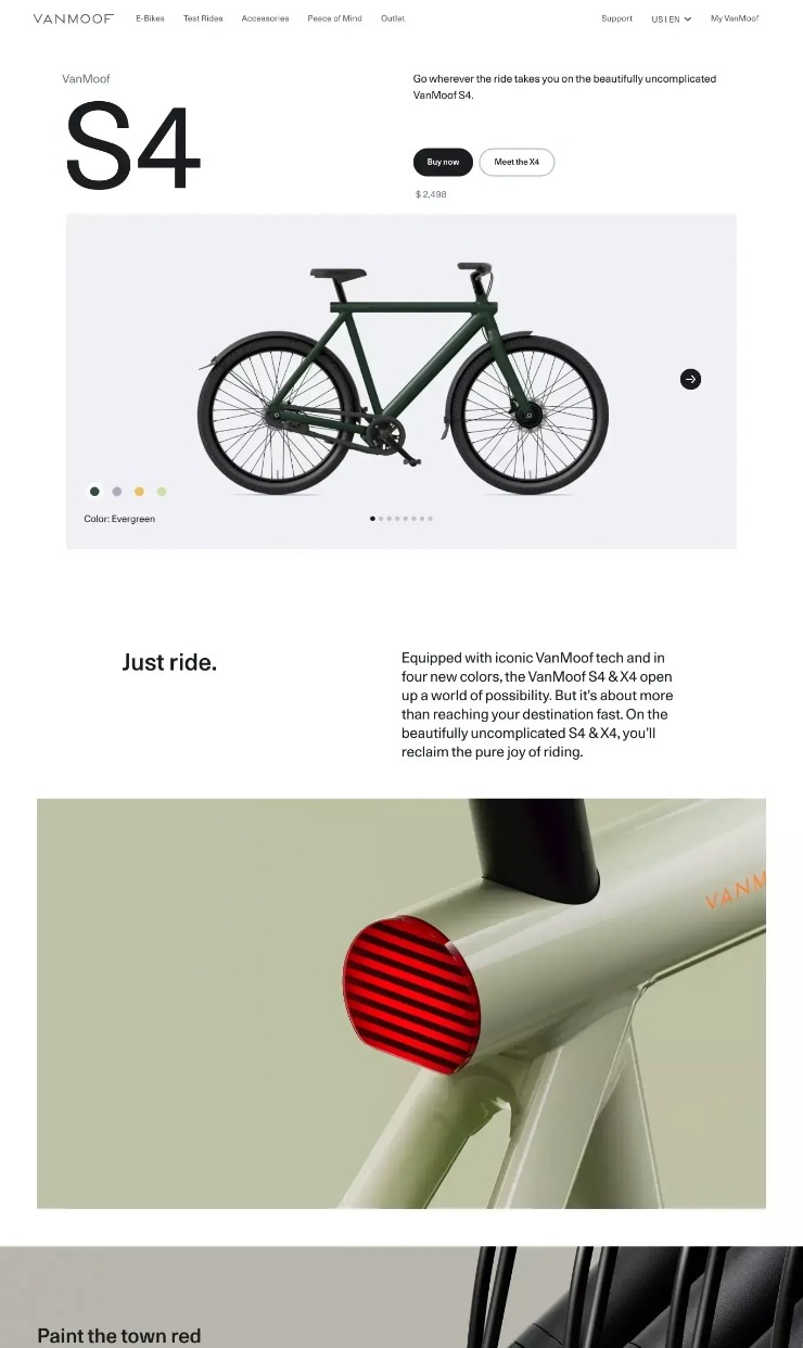 Vanmoof — website design on Landdding