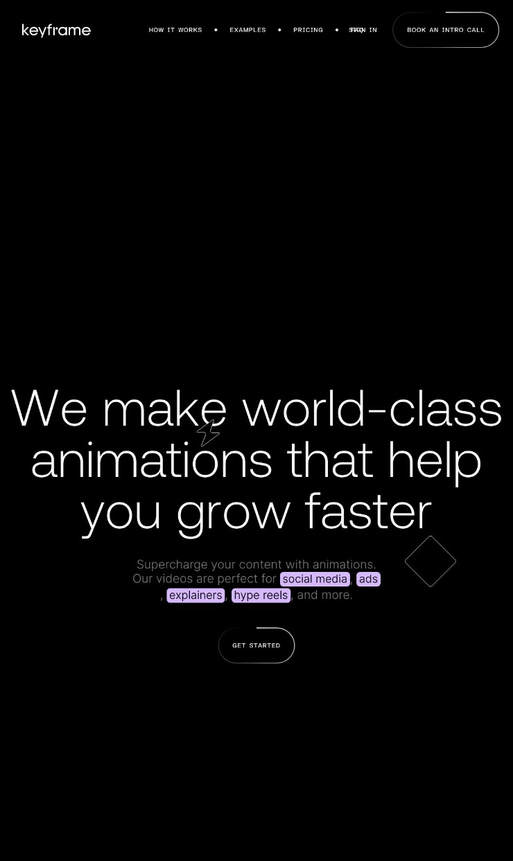 keyframe — website design on Landdding