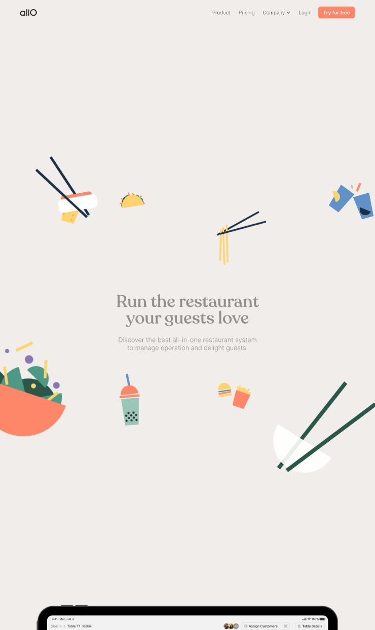 Allo — website design on Landdding
