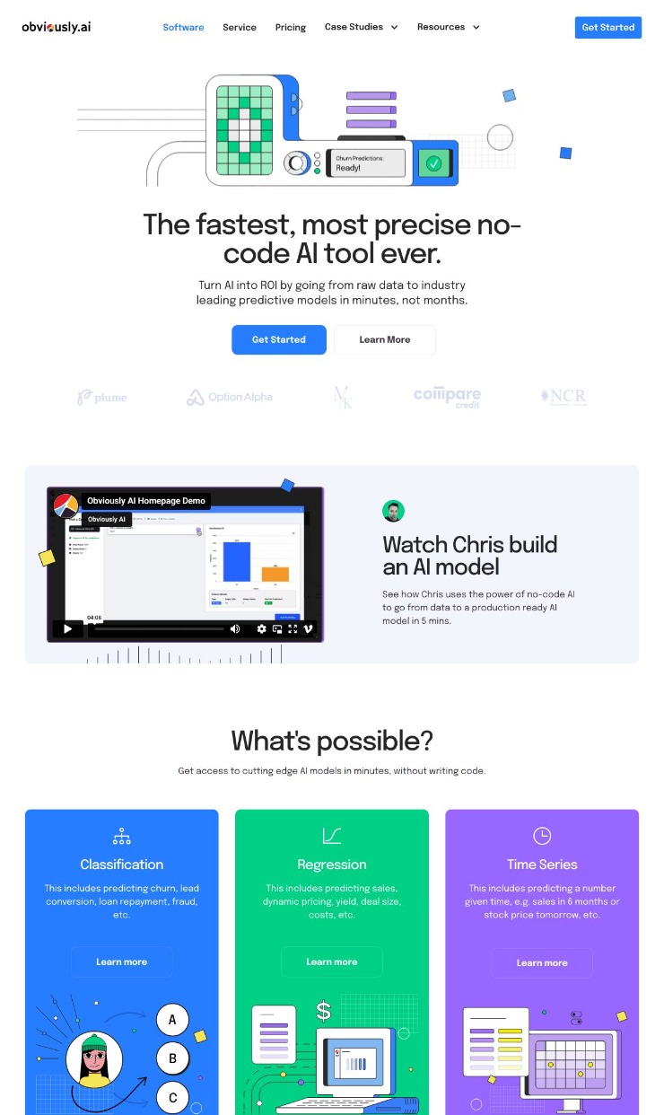 Obviously AI  — website design on Landdding
