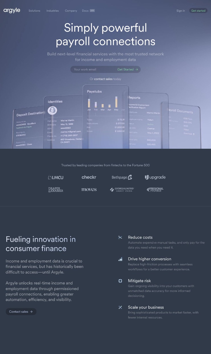 Argyle — website design on Landdding